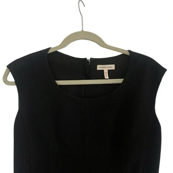 REBECCA TAYLOR Stacy Fit-&-Flare Flounce Black Dress. size 6 women’s work or fun - Picture 6 of 11